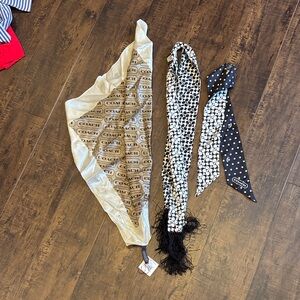 Coach Beige and Black Patterned Scarf Trio